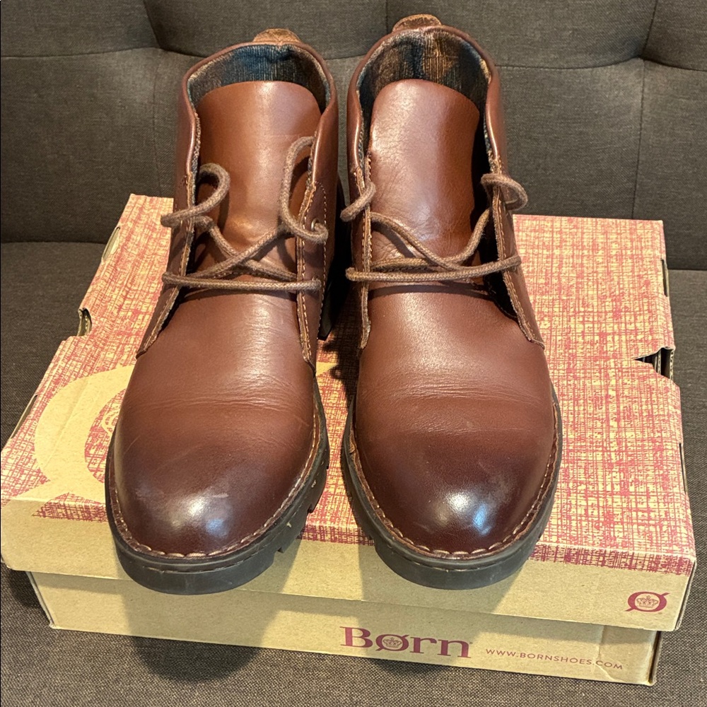 Born Women's Dark Brown Leather Chukka Boots - Picture 2 of 7